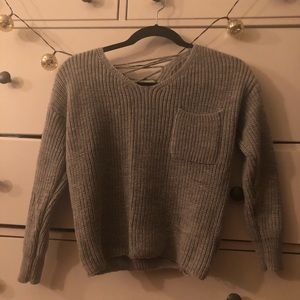 Cropped grey sweater